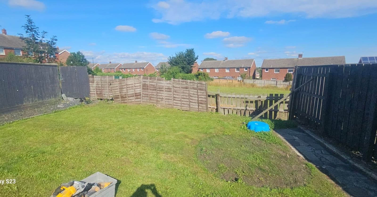 14ft fence and sleeper retaining wall in Boldon, photo 8 of 9
