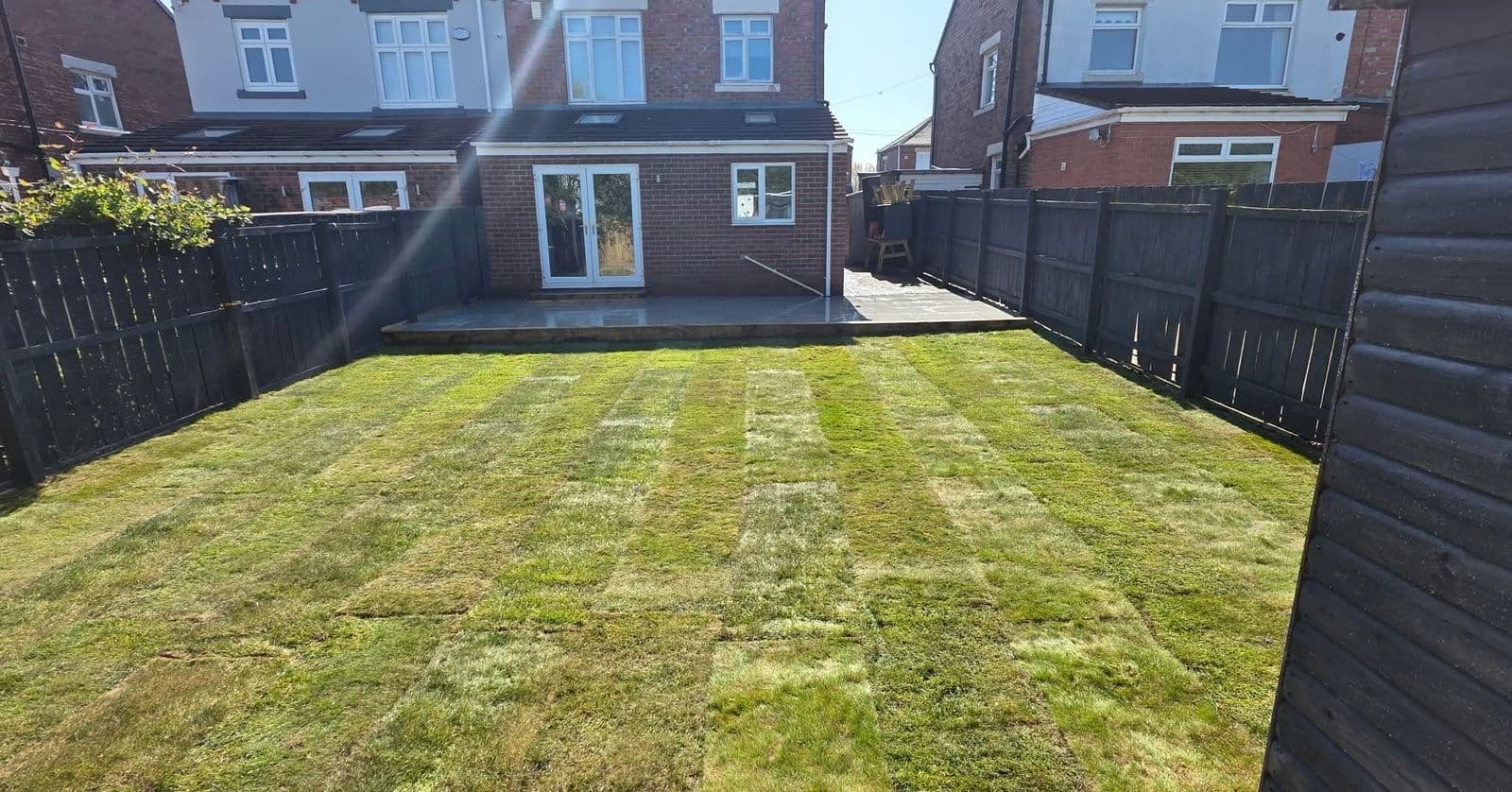 Porcelain patio and new lawn in South Shields, photo 2 of 10
