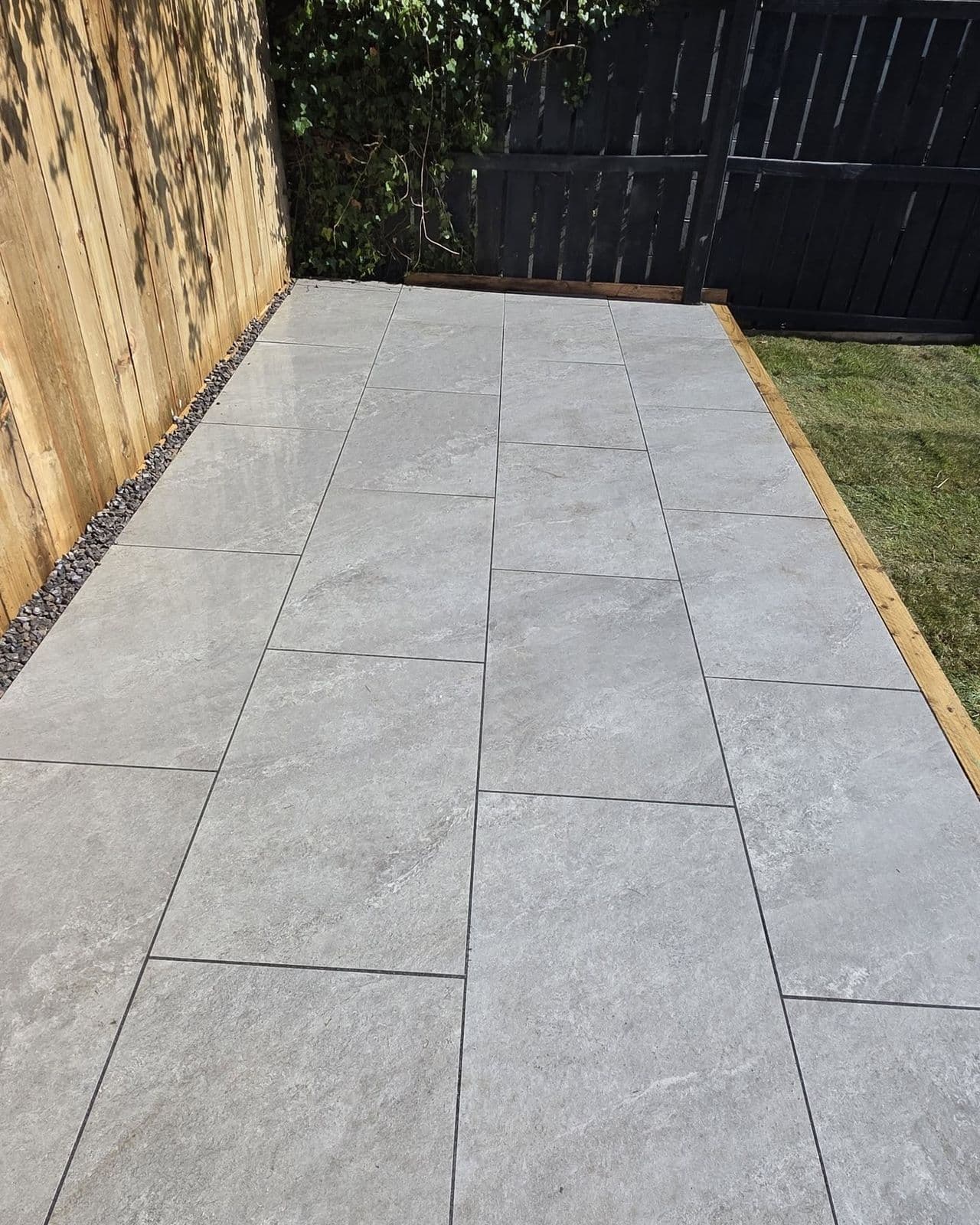 Porcelain patio and new lawn in South Shields, photo 3 of 10