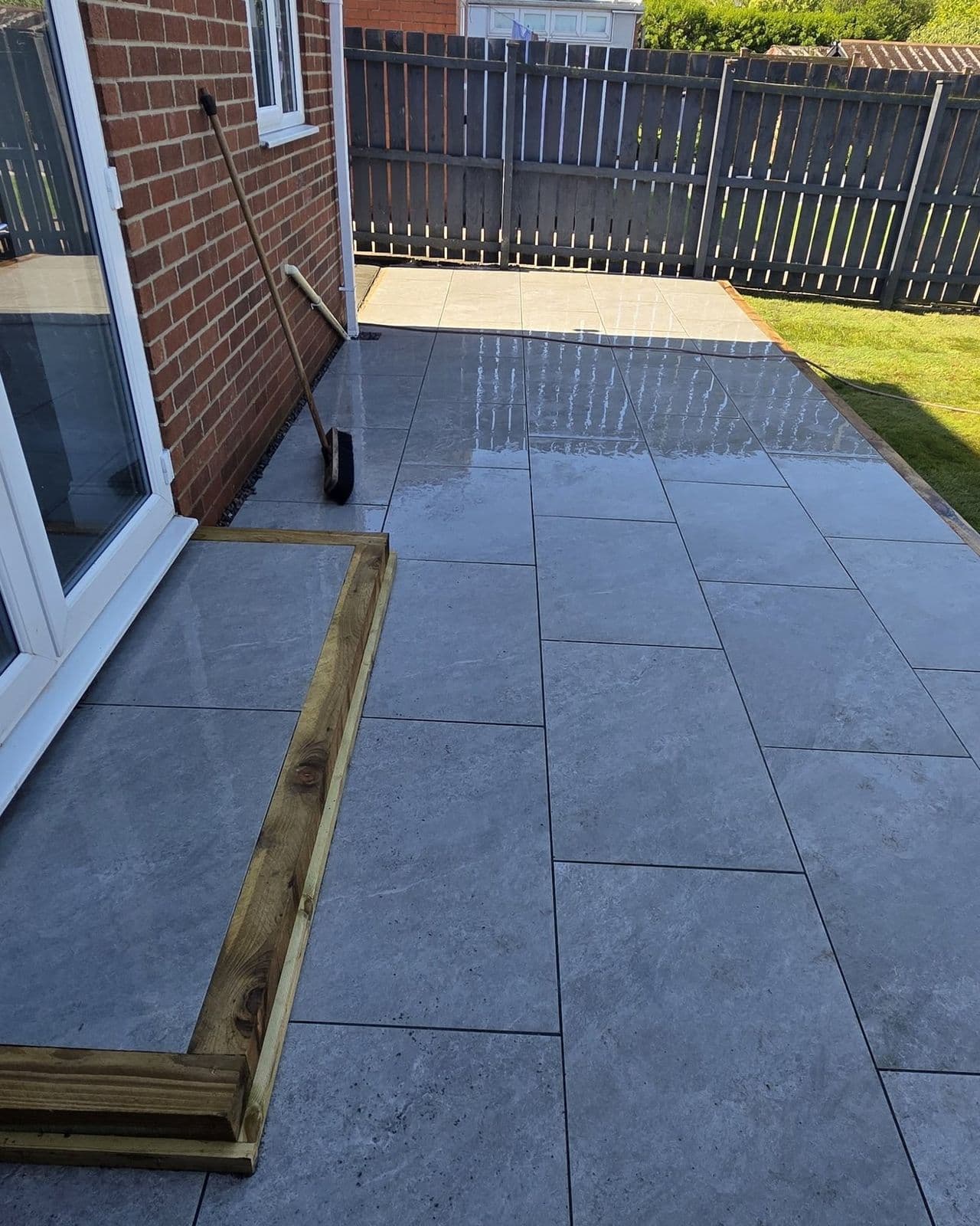 Porcelain patio and new lawn in South Shields, photo 5 of 10