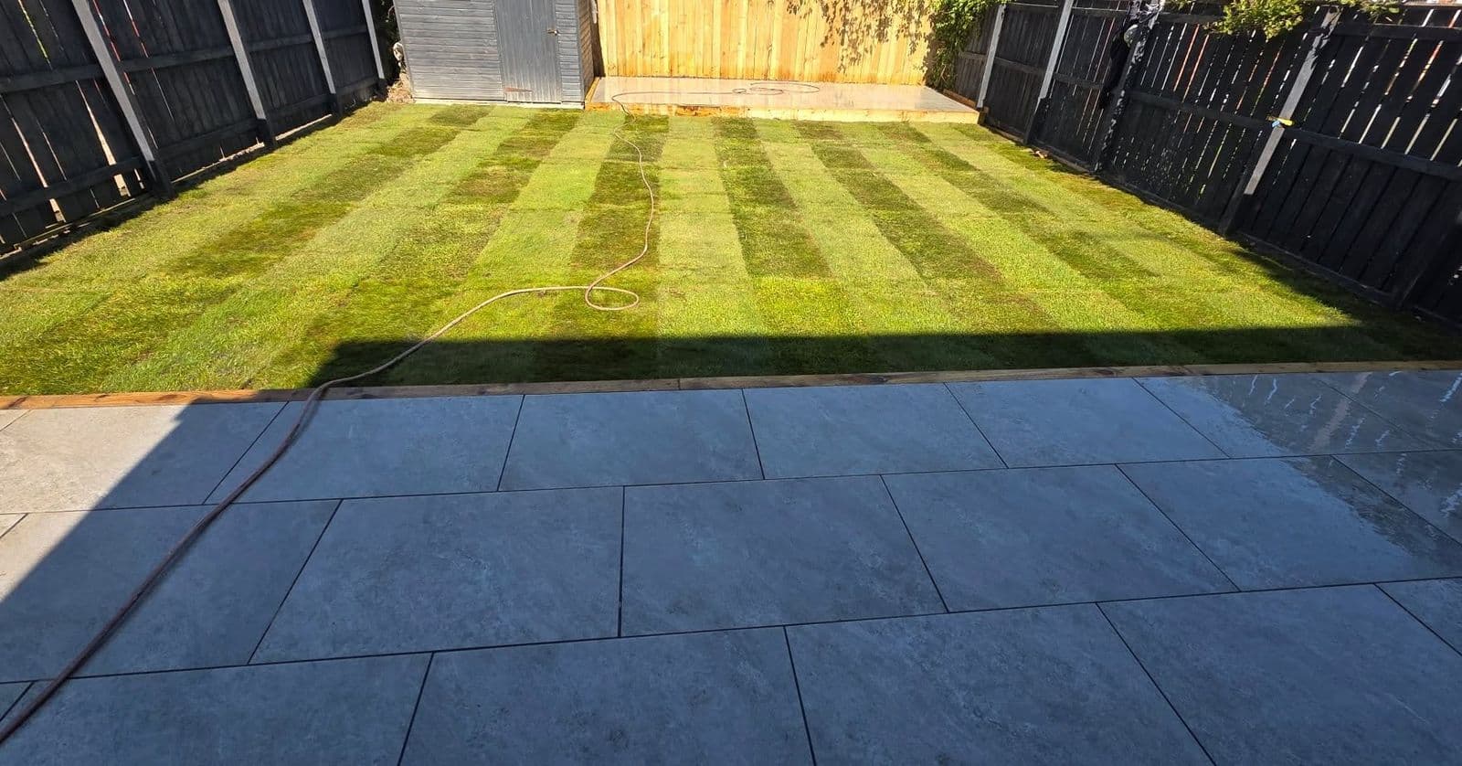 Porcelain patio and new lawn in South Shields, photo 7 of 10