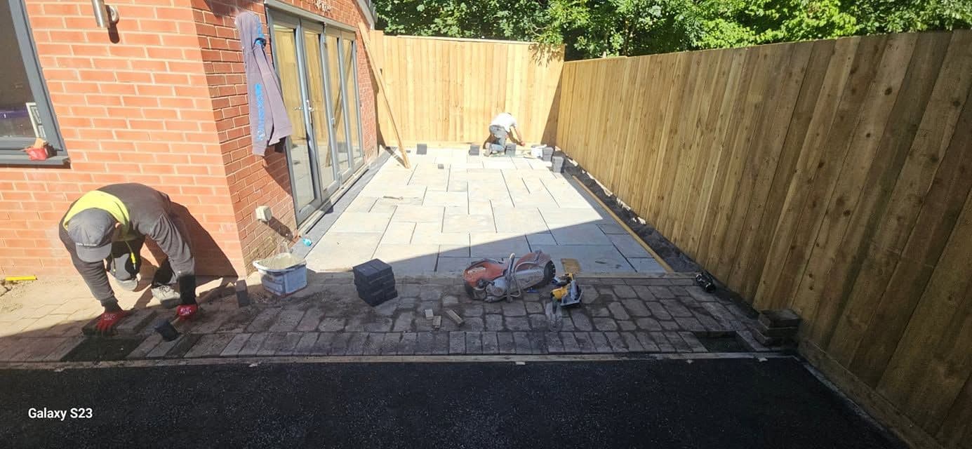 Rotten decking replaced with sandstone and artificial grass in Hebburn, photo 6 of 18