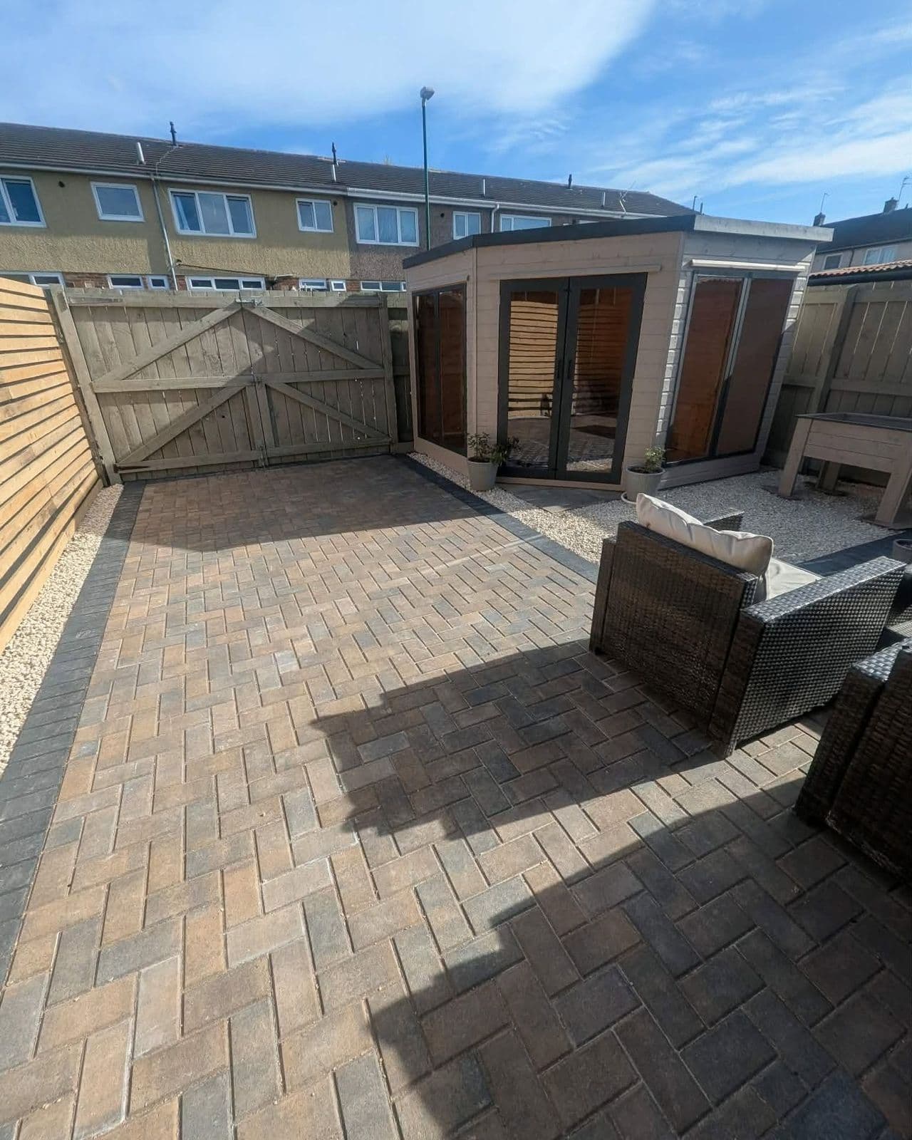 Garden transformation with garden room in Hebburn, photo 1 of 10