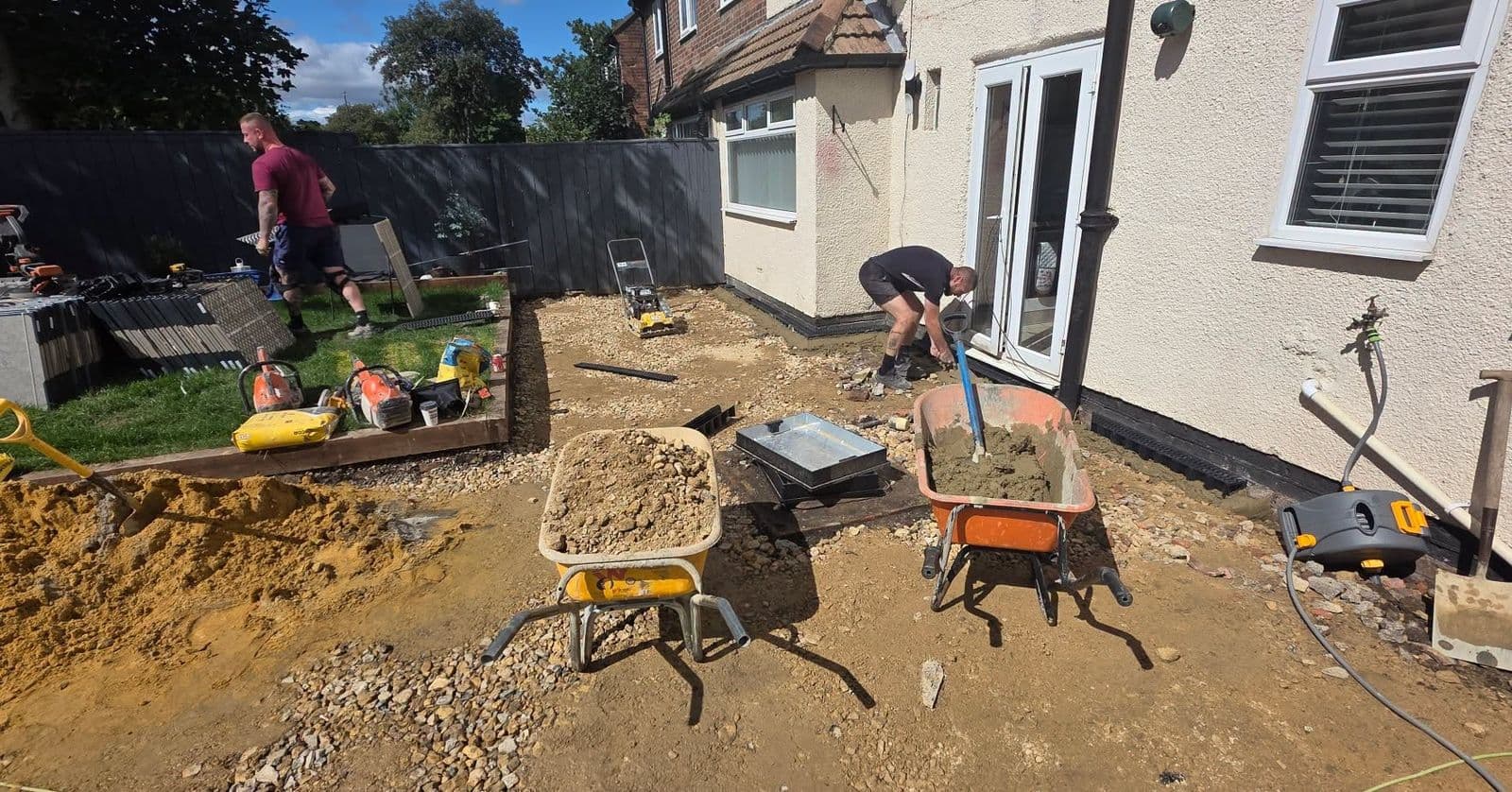 Grey porcelain patio with drainage in Hebburn, photo 7 of 10