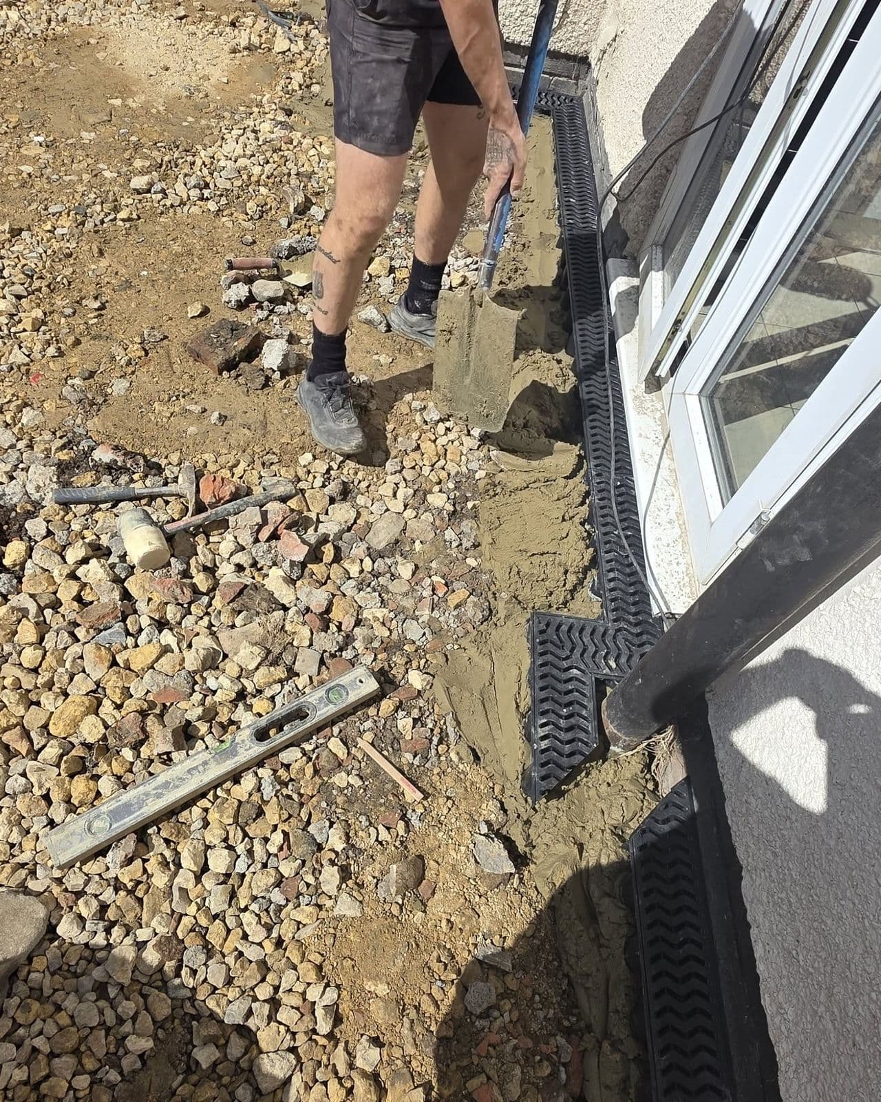 Grey porcelain patio with drainage in Hebburn, photo 8 of 10