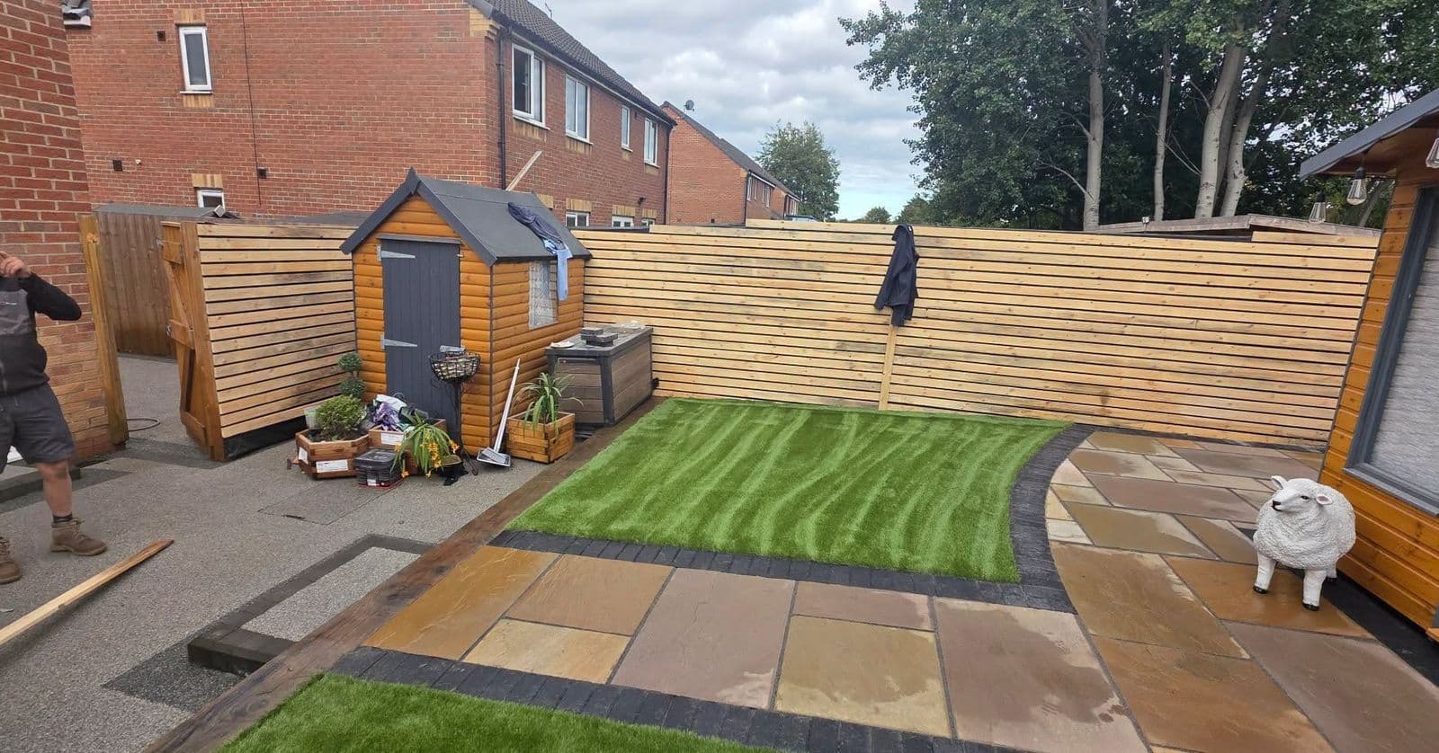 Harvest sandstone, ranch fencing and artificial grass in Hebburn, photo 2 of 8