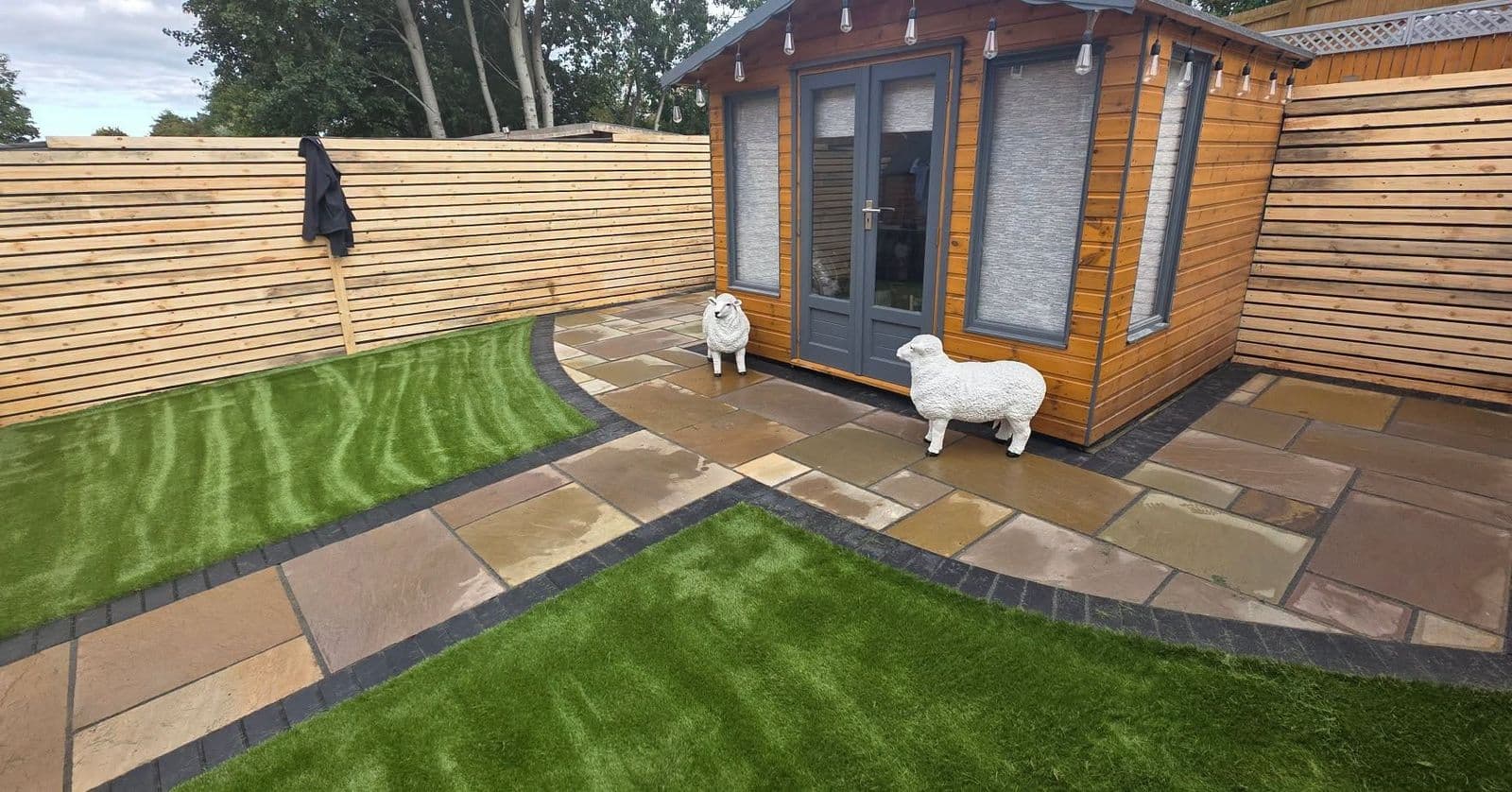Harvest sandstone, ranch fencing and artificial grass in Hebburn, photo 3 of 8