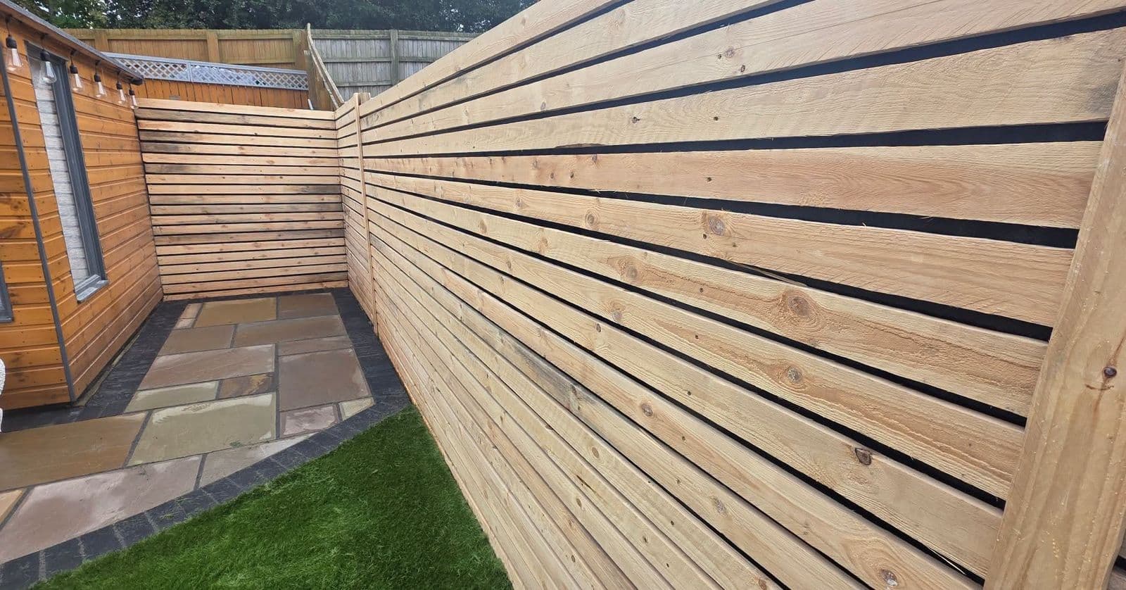 Harvest sandstone, ranch fencing and artificial grass in Hebburn, photo 4 of 8
