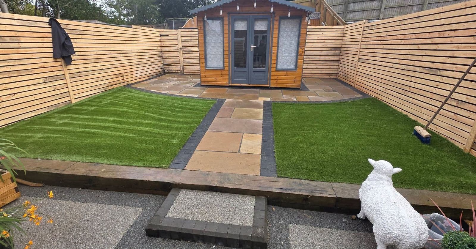 Harvest sandstone, ranch fencing and artificial grass in Hebburn, photo 5 of 8
