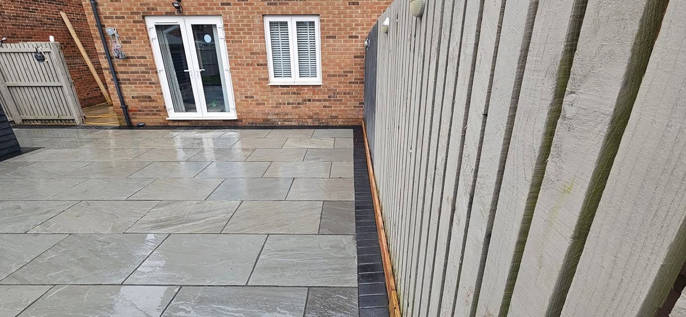 Grey sandstone patio and artificial grass in Jarrow, photo 7 of 27