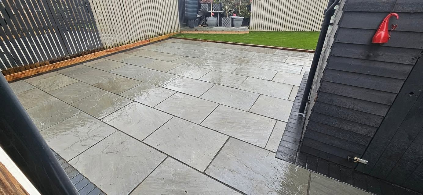 Grey sandstone patio and artificial grass in Jarrow, photo 10 of 27
