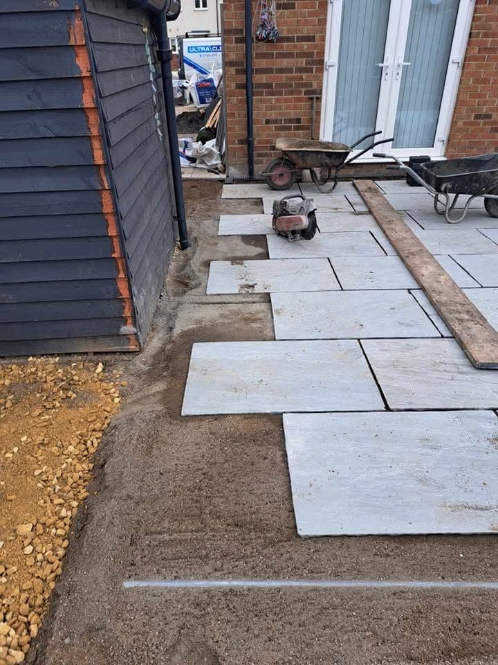 Grey sandstone patio and artificial grass in Jarrow, photo 12 of 27
