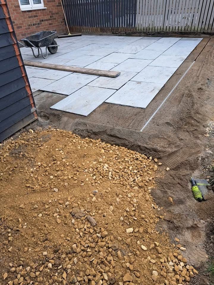 Grey sandstone patio and artificial grass in Jarrow, photo 13 of 27