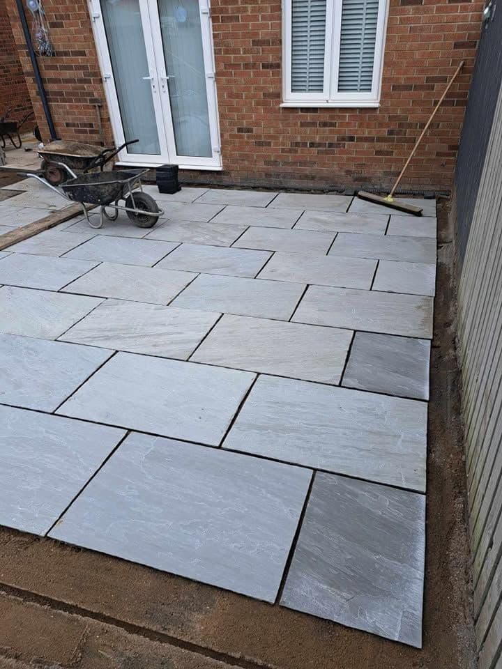 Grey sandstone patio and artificial grass in Jarrow, photo 14 of 27
