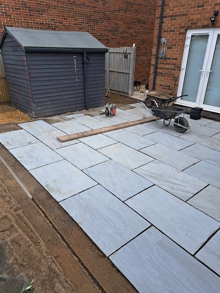 Grey sandstone patio and artificial grass in Jarrow, photo 17 of 27