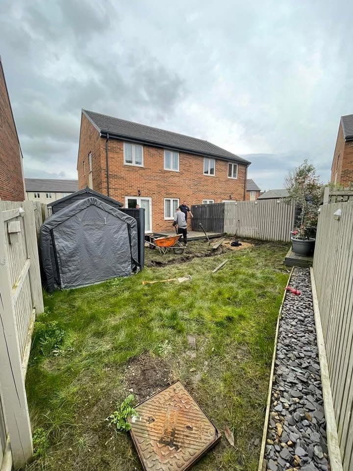 Grey sandstone patio and artificial grass in Jarrow, photo 22 of 27