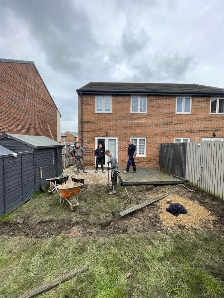 Grey sandstone patio and artificial grass in Jarrow, photo 23 of 27