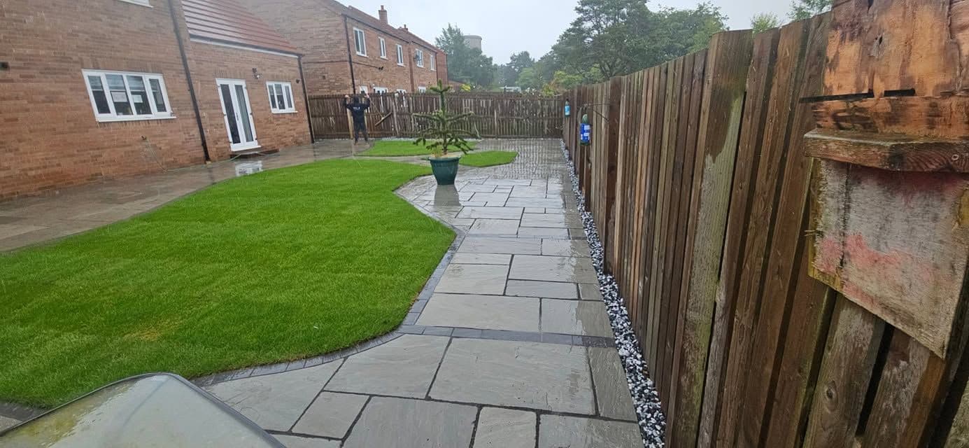 Front and back garden in Indian sandstone in Morpeth, photo 5 of 22