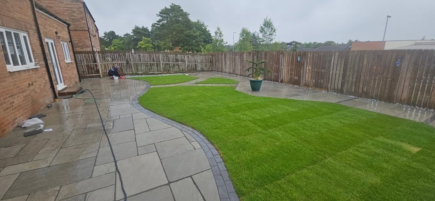 Front and back garden in Indian sandstone in Morpeth, photo 8 of 22