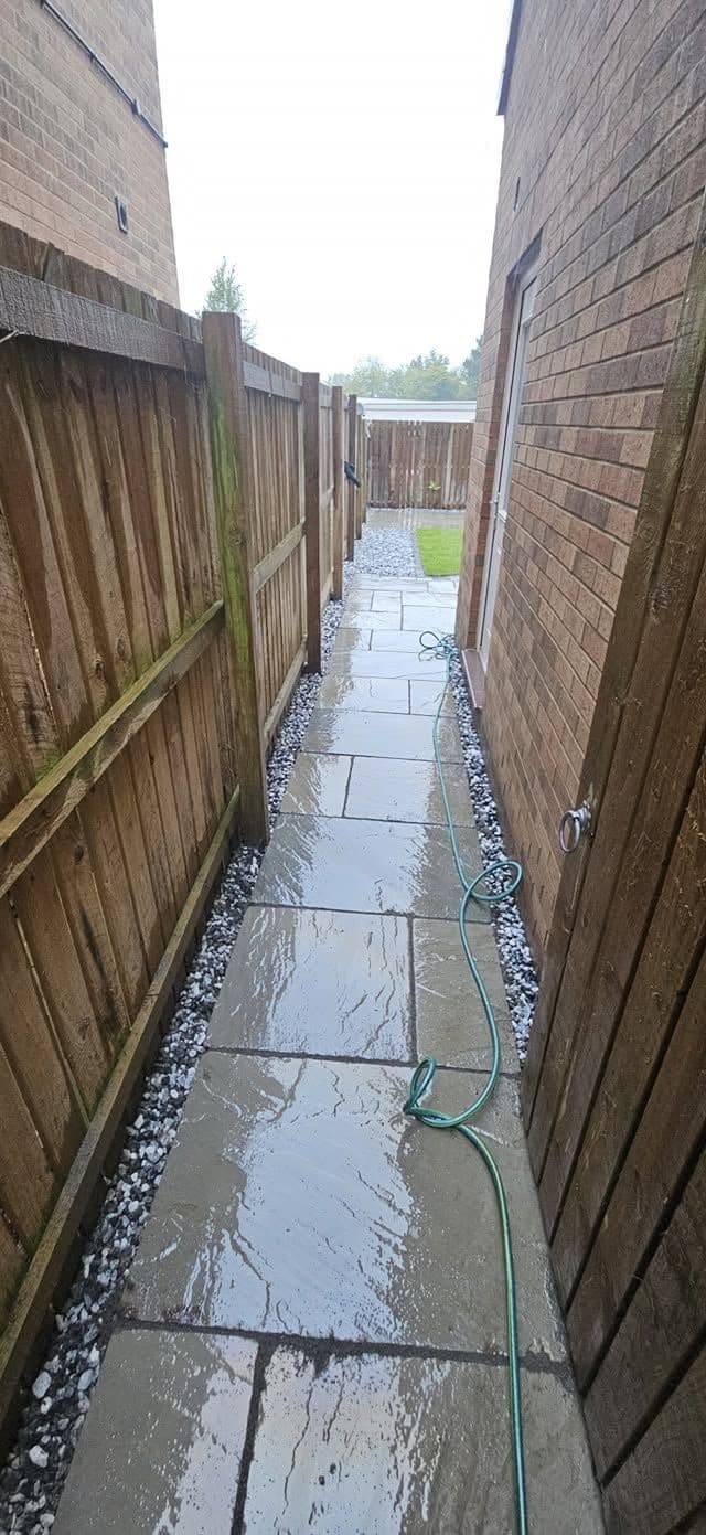 Front and back garden in Indian sandstone in Morpeth, photo 11 of 22