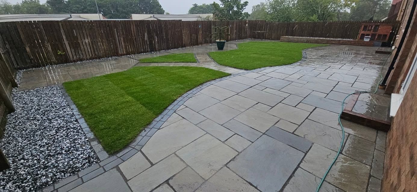 Front and back garden in Indian sandstone in Morpeth, photo 12 of 22