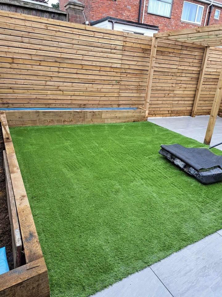 Garden transformation with pergola and artificial grass in South Shields, photo 6 of 21