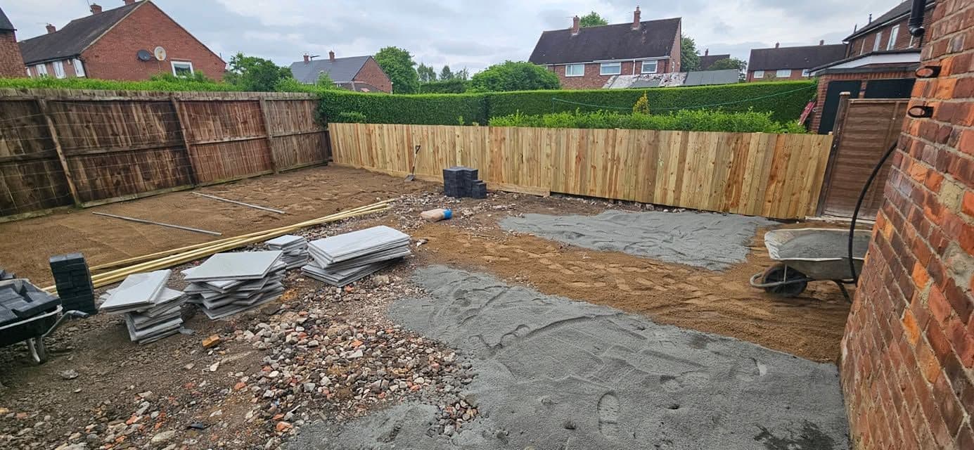 Indian sandstone patio and two artificial lawns in Wardley, photo 12 of 22