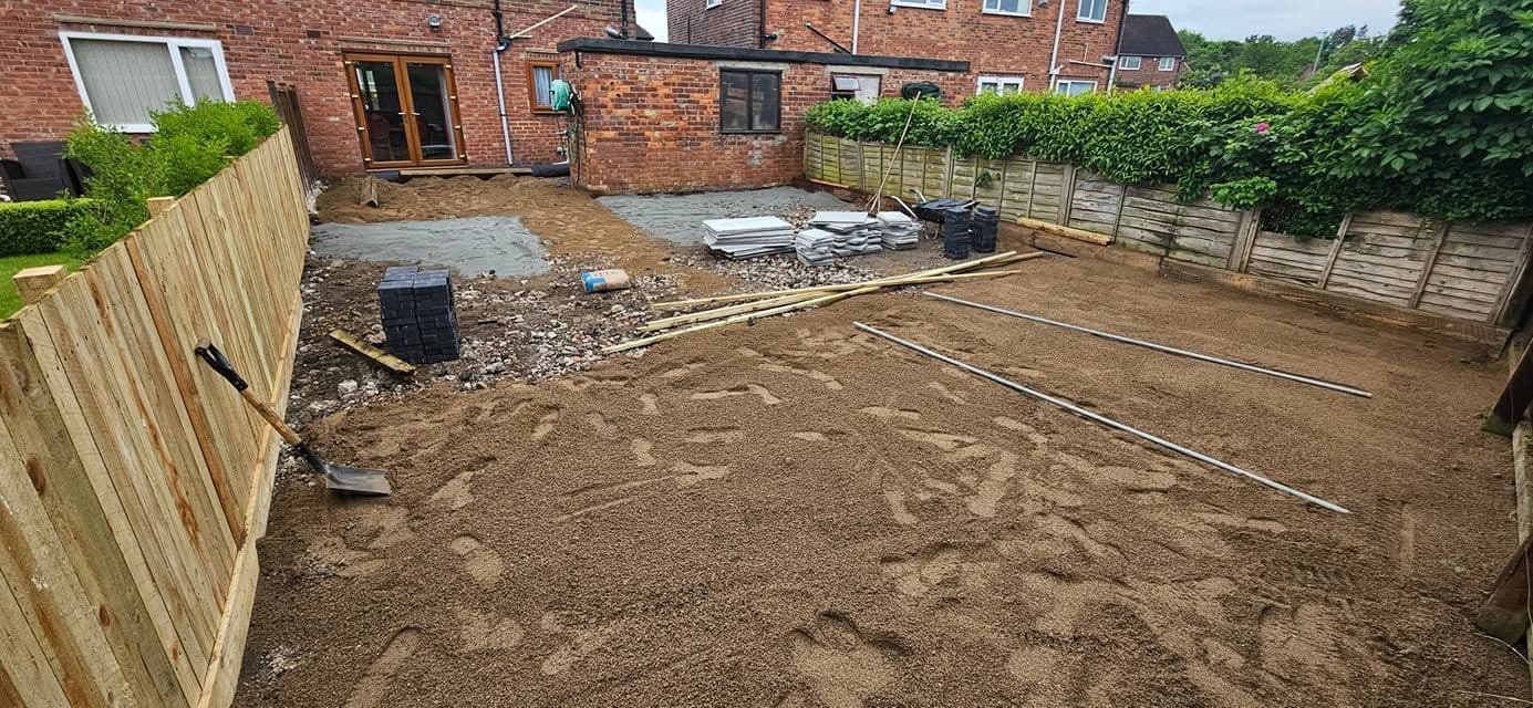Indian sandstone patio and two artificial lawns in Wardley, photo 13 of 22