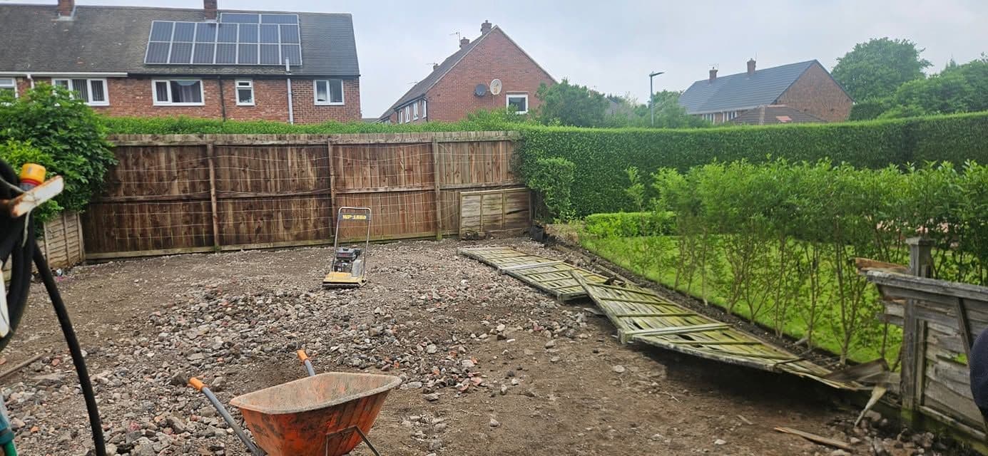 Indian sandstone patio and two artificial lawns in Wardley, photo 17 of 22