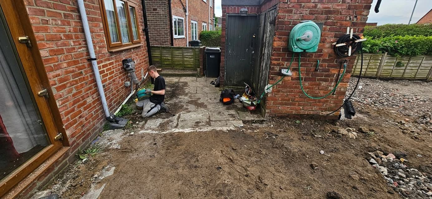 Indian sandstone patio and two artificial lawns in Wardley, photo 19 of 22